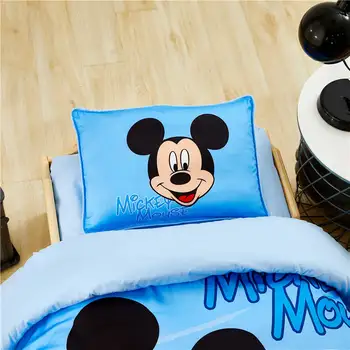 Mickey mouse gultas piederumi noteikts bērniem mājās apdare sega sedz pārklājs gultas 2-3pcs veicināšanas dzimšanas dienas dāvanas karikatūra zilā jaunas