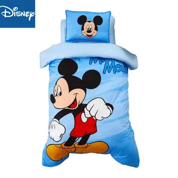 Mickey mouse gultas piederumi noteikts bērniem mājās apdare sega sedz pārklājs gultas 2-3pcs veicināšanas dzimšanas dienas dāvanas karikatūra zilā jaunas