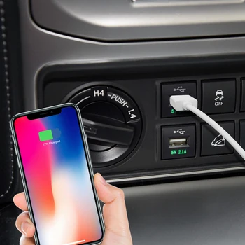 MICTUNING 2.1 USB Ātrs Auto Lādētājs ar Led Indikators, Ātrās Uzlādes Universālā par Tālruni, Tabletes Toyota Modeļi 2018