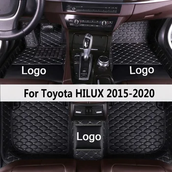MIDOON ādas Automašīnas grīdas paklāji Toyota HILUX 2016 2017 2018 2019 2020 Pasūtījuma auto pēdu Spilventiņi automobiļu