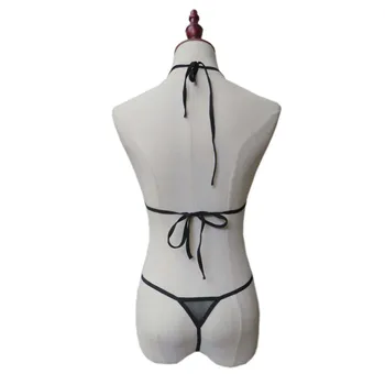 Mikro bikini Seksīgi peldkostīmi sieviešu peldkostīms sievietēm biquini mini bikini Neto dzijas Pārredzamu triangle Pavada Mežģīnes, Liela izmēra Sandales