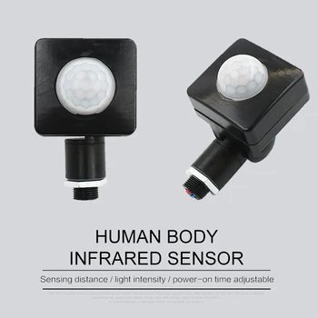 Mini Cilvēka Ķermeņa Infrasarkano staru Sensoru Ultra-plānas Centrālās Ķermeņa Sensoru Slēdzi, LED prožektors PIR Kustības Sensoru Regulējams AC85-265V
