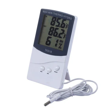 Mini Digitālo LCD displeju ar Temperatūras Sensors Mitruma Mērītājs Iekštelpu/Āra Termometru, Higrometru, Platums Monitors Laika Pulkstenis TA318