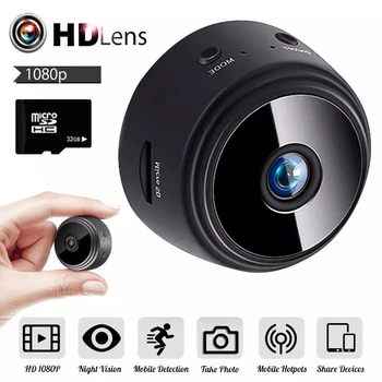 Mini ip Kameras 1080P HD WiFi Bezvadu Drošības Kameras Tālvadības Uzraudzību Kustības detektors Tumša Nakts Redzamības Web Cam