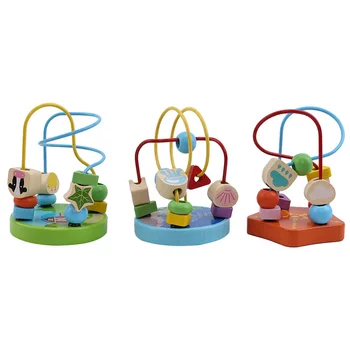 Mini Kartona Attēlu Visā Biezumu Bērnu Kids Izglītojošās Koka Bērnu Rotaļlietas Mini Ap Krelles Montesori Spēles