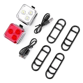 Mini LED Velosipēdu Taillight USB Uzlādes Velosipēds Priekšā Aizmugurējās Gaismas, 4 Režīmi Velo Lampas Drošības Brīdinājums, Ķivere, Mugursoma, kas Mirgo Gaismas