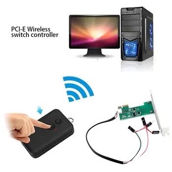 Mini PCI-e Desktop PC Tālvadības pults 20m Bezvadu Restart Slēdzis Ieslēgt/IZSLĒGT, Datora