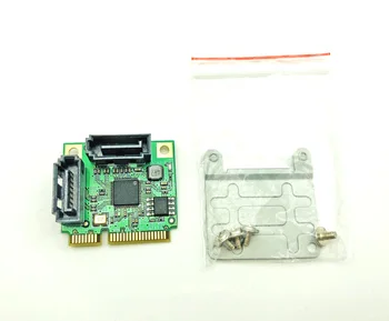 Mini PCIe Mini PCI-e 2 portu SATA 3.0 Paplašināšanas Kartes Atbalsts SATA HDD, SSD Adaptera Karti ASM1061 Chipset 6Gbps Likme Datoru