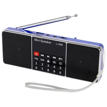 Mini Portatīvo Uzlādējams Stereo L-288 FM Radio, Skaļrunis LCD Sn Atbalsts TF Karte, USB Disku, MP3 Mūzikas Atskaņotājs, Skaļrunis, Melns