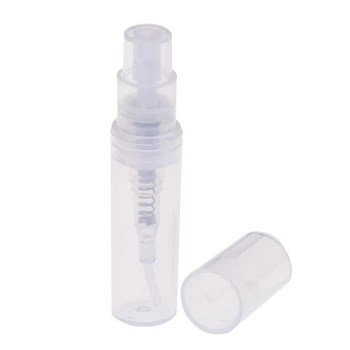 Mini Pārredzamu 2 ML Aerosols Plastmasas Pudeli Spray Smaržas Tukšā Parauga Pudele Piemērota Ceļojuma Pusi 60Pcs