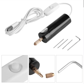 Mini Rokas Urbi USB Powered Rokas Rotācijas Urbju Komplekts ar Vērpjot urbjiem ar Metālu, Koksnes Rotaslietas