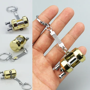 Mini Zvejas Spole Formas Keychain Keyring Velcēšanas Riteņu Atslēgu piekariņi Apdare ALS88
