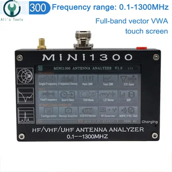 MINI1300 5V/1,5 A HF, VHF UHF Antena Analyzer 0.1-1300MHZ Frekvenču Counter SWR Mērītājs 0.1-1999. gadā ar 4.3