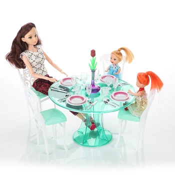 Miniatūra Mēbeles Mana Iedomātā Dzīves Maltīti Laika Barbie Doll House Labākā Dāvana Rotaļlietas Meitene Bezmaksas Piegāde