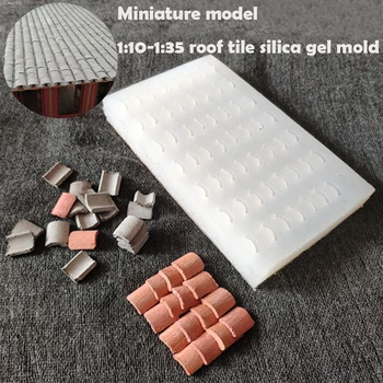 Miniatūras silikagela Pelējumu Dakstiņu Pagrieziena Pelējuma Scenārijs Smilšu Galda Diy Materiāls Māju Jumta pelējuma Ēkas Skatuves modeli