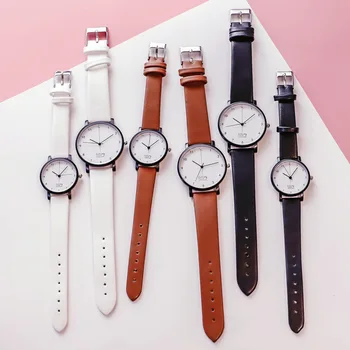 Minimālisma naudas sodu rādītāju dizaineru sieviešu rokas pulksteņi augstas kvalitātes modes kvarca pulksteņi vīriešu sieviešu ādas pulkstenis vienkārši skatīties