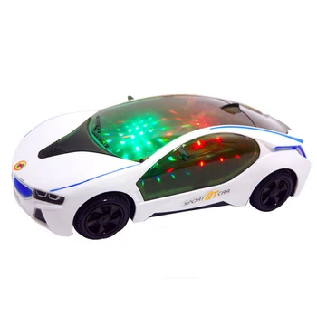 Mirgojošs Gaismas Automašīnu Balts Diecasts Rotaļu automobiļi Automašīnas Rotaļlietas Ar RGB Krāsains Gaismas & Skaņas Efektu LED Spīd Tumsā Rotaļlietas Mazulis