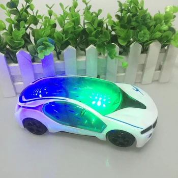 Mirgojošs Gaismas Automašīnu Balts Diecasts Rotaļu automobiļi Automašīnas Rotaļlietas Ar RGB Krāsains Gaismas & Skaņas Efektu LED Spīd Tumsā Rotaļlietas Mazulis