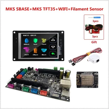 MKS SBASE + MKS TFT35 lcd + MKS TFT WIFI + runout pavedienu sensors Smoothieboard 3D printeri mātesplati + pieskaroties šķidro kristālu displejs