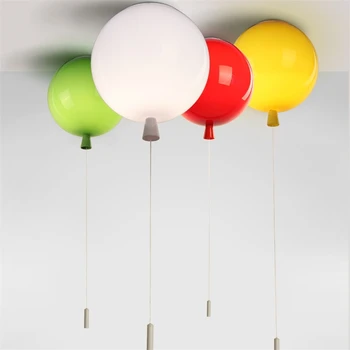 Moderna 5 krāsas balonu akrila griestu gaismas ķermeņi Bērnu Istabas mājas dekoru guļamistaba E27 spuldžu griestu lampas ar slēdzi, Apgaismes iekārtas