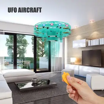 Modernizētas Versija NLO Gaisa kuģa Puses, Uzrādi Infrasarkano staru Sensoru Iekštelpu Lido Rotaļlietas LED UFO Mini Dūkoņa Rotaļlieta, Tālvadības pults USB Uzlāde