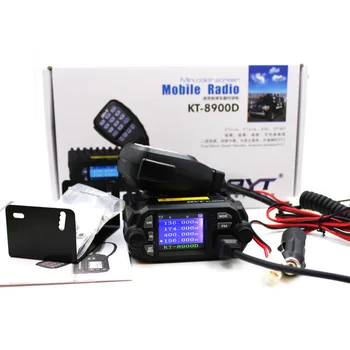 Modernizētas versija QYT KT-8900D 25W Jauda Mobilo radio 136-174MHz/400-480MHz Dual band Quad displejs Jaunā iezīme mobilais transīvers