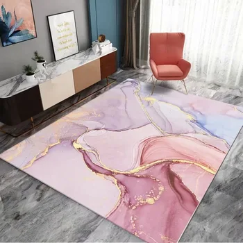 Modes 3D drukāšanas Abstrakts sapnis Rozā Zelta paklāju viesistabā Meitene Guļamistaba mat koridora taisnstūra purpurkrāsas paklāja