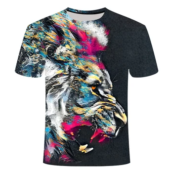 Modes 3d T-krekls Dzīvnieku Lauva Krekls Camiseta 3d T Krekls Vīriešiem Smieklīgi, T Krekli, Vīriešu Apģērbs Gadījuma Fitnesa TeeTop Tiger Tshirt