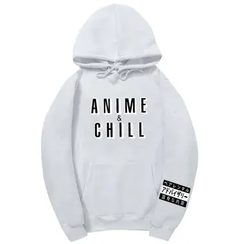 Modes Anime Chill japāņu sporta Krekls pelēkā vārna Vairāku Krāsu Vīrieši Sievietes streetwear Hoodies Pulovers sudadera hombre Izmērs S-2XL