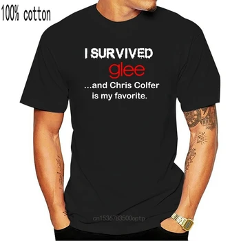 Modes Atdzist Vīriešu T krekls Sievietēm Smieklīgi tshirt es izdzīvoju līksmība...un Chris Colfer ir mans mīļākais Pielāgota Iespiests T-Krekls