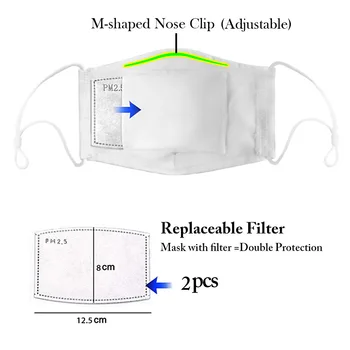 Modes Atkārtoti Aizsardzības PM2.5 Filtru Drukāšanas mutes Maska anti putekļu Sejas maska Pretvēja Muti-purns baktērijas pierādījumu Gripas Maska