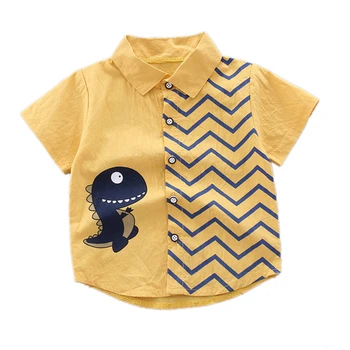 Modes Bērnu apģērbs zēniem krekls jaunu bērnu krekls bērniem īss piedurknēm krekls plāna sadaļu karikatūra dinozauru krekls