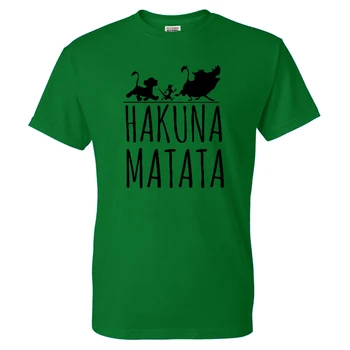Modes Cartoon Movie Lion King T-Krekls Hakuna Matata Vīrieši Sievietes Ikdienas O-Veida Kakla Streetwear Tshirt Augstas Kvalitātes Kokvilnas T Krekls Topi