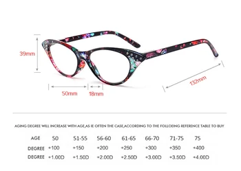 Modes Cat Eye Lasīšanas Brilles Sievietēm Kristālu Brilles Dioptriju Dāmas Presbyopic Brilles +1.0 1.5 2 2.5 3 3.5 4 ar Maisiņu