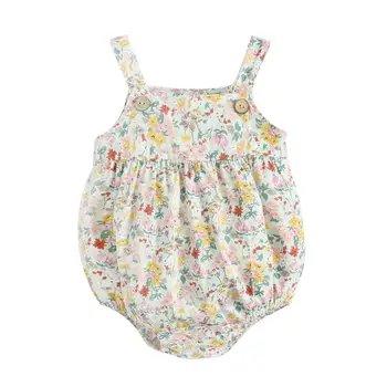Modes Cute Baby Meitenes Romper Jaundzimušo Linga Jumpsuit Baby Ziedu Bodysuit