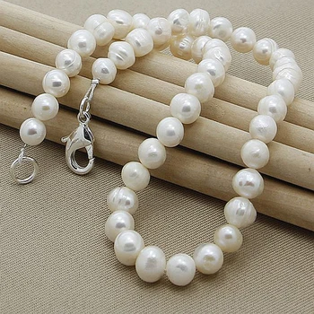 Modes Imitētu Pērļu Rotu Komplekti Sudraba 925 Sieviešu Balto Pērļu Kaklarota, Rokassprādze