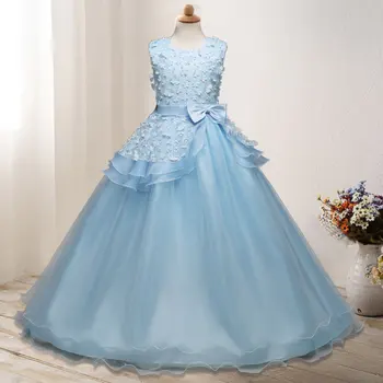Modes Meitenēm Maxi white princess Puse kleita Bērni bowknot Šifona fuffy kleita Kāzu kleitu Bezmaksas Piegāde DR157