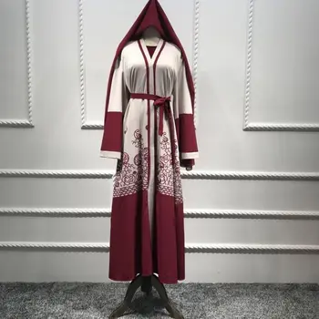 Modes Musulmaņu Drukāt Abaya Pilnu Kleitas Kimono Jaka Ilgi Drēbes, Kleitas Tunikas Jubah Tuvajos Austrumos Ramadāna Arābu Islāma Apģērbi