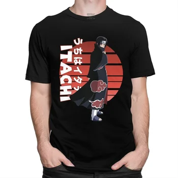 Modes Naruto Shippuden T-krekls Vīriešiem ar Īsām Piedurknēm Itachi Uchiha T Kokvilnas Japāņu Anime T Krekls Manga, Graphic Tee Dāvanu Tops