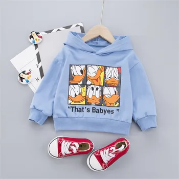 Modes Pavasara rudens KARIKATŪRA Izdrukāt Džemperis Toddler Zēni Meitenes Krekls Gadījuma Hoodies Bērnu ar garām Piedurknēm ar Kapuci Bērniem Audums