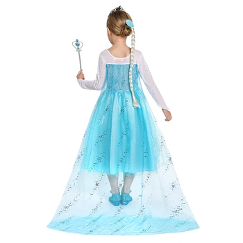 Modes Princese Saģērbt Saldēti 2 Bērnu Meitene Drēbes Bērniem Halloween Puse Cosplay Kostīms Bērniem Elza Anna Kleita Vestidos Infantil