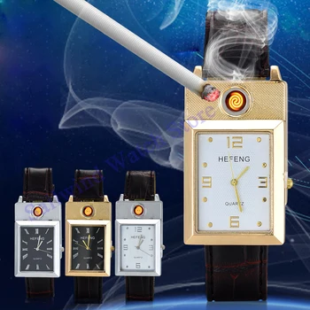 Modes Pulksteņu Uzlādējams Flameless Pretvēja USB piepīpētāja relogio masculino Pulkstenis Hodinky Vīriešu Kvarca rokas pulksteņi