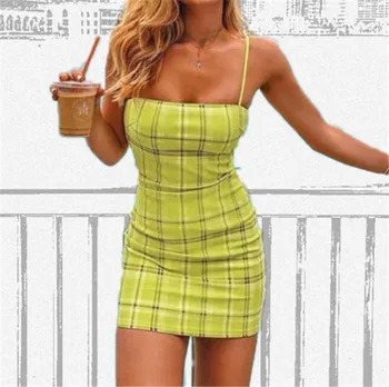 Modes, Sexy Sievietes Režģu Siksna Bez Piedurknēm Kleita Stretchy Pakete Hip Bodycon Kleita Izšūta Slim Mini Zīmuli Sievietes Kleitu Sundress