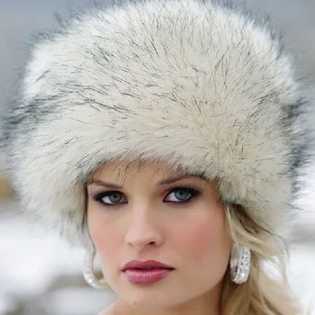 Modes Sievietes Dāma Mākslīgās Fox Kažokādas Kazaku Stils Krievu Ziemas Cepures Siltu Cepurīti