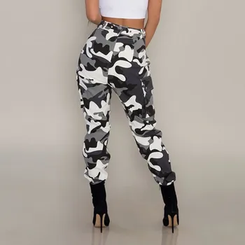 Modes Sieviešu Camo Kravas Bikses Bikses Militāro Kaujas Maskēties Jogger Bikses Hip Hop Bikses Dropship штаны женские#GH