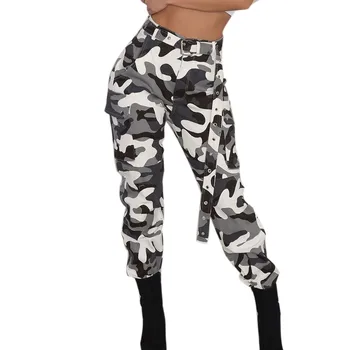 Modes Sieviešu Camo Kravas Bikses Bikses Militāro Kaujas Maskēties Jogger Bikses Hip Hop Bikses Dropship штаны женские#GH