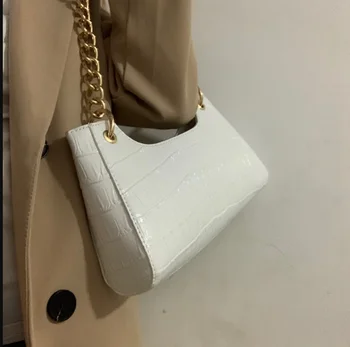 Modes sieviešu somiņa baltmaizi meitene messenger pleca soma rāvējslēdzēju sieviešu vintage gudrs soma ķēdes negii92