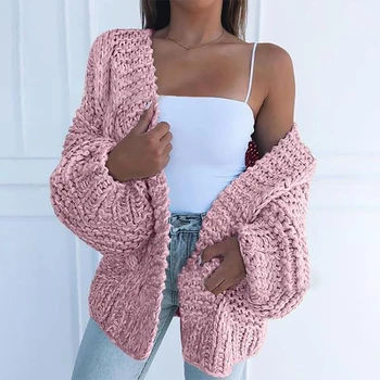 Modes Sieviešu Ziemas Mākslīgās Mohēra Trikotāžas Džemperis Zaudēt Siltu Jaku Gadījuma Mēteļi džemperi, kas ir vienkārša dizaina, lai jūs varētu saskaņot