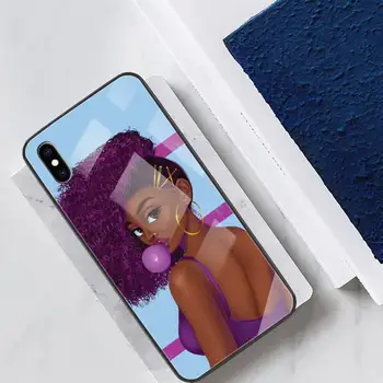 Modes Skaistu Sexy Āfrikas Girly Telefonu Gadījumā Stikla Dizainers Ipohne 12 7 8 PLUS 6s 11 Pro Max XR Atpakaļ uz Lietu