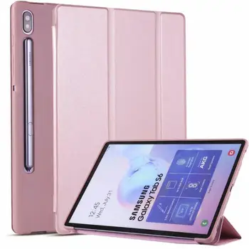 Modes TPU Trīs krokās Tablete Gadījumā Samusng Galaxy Tab S6 SM-T860 SM-T865 10.5 collu 2019 Flip Stends Vāks Apvalks Būtiska+pildspalva